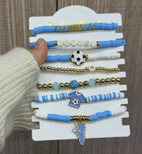 Charger l'image dans la galerie, Sports Game Day Bracelet Set Football Soccer Softball Theme Heishi Clay Bead Stackable Bracelets Multi‑Style Sport Fan Charm Wrist Jewelry Gift for Women Girls
