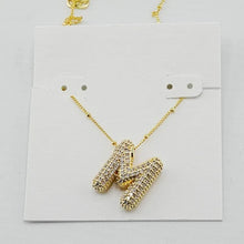 Cargar imagen en el visor de la galería, Gold Letter Initial A-Z Short Pendant Necklace, Cubic Zirconia Inlaid, Fashion Jewelry, Unique Gifts
