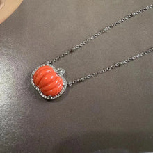 Charger l'image dans la galerie, Halloween Orange Small Pumpkin Spooky Mood Gemstone Pendant Necklace for Women, Fashion Jewelry, Unique Gifts
