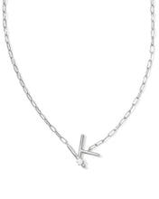 Load image into Gallery viewer, Silver Letter Initial A-Z Short Pendant Necklace in White Pearl, Fashion Jewelry, Unique Gifts
