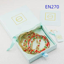 Load image into Gallery viewer, 8pcs Red Green Gold Beaded Stackable Bracelet Set - Christmas Holiday Layered Bracelets Boho Fashion Jewelry for Women
