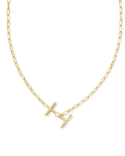 Cargar imagen en el visor de la galería, Gold Letter Initial A-Z Short Pendant Necklace in White Pearl, Fashion Jewelry, Unique Gifts
