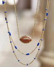 Load image into Gallery viewer, Football Short Pendant Necklace in Orange Goldstone, Fashion Jewelry, Unique Gifts

