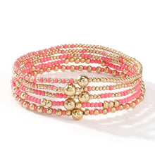 Carregar imagem no visualizador da galeria, Bohemian Beaded Bracelets Colorful Seed Bead Gold Ball Stackable Bracelet Set Women Summer Beach Elastic Jewelry Gift
