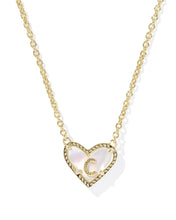 Carregar imagem no visualizador da galeria, Heart Letter A-Z Short Pendant Necklace in Ivory Mother-of-Pearl,Fashion Jewelry, Unique Gifts
