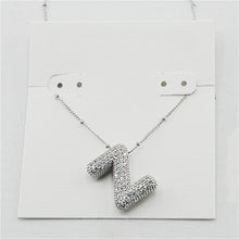 Lade das Bild in den Galerie-Viewer, Silver Letter Initial A-Z Short Pendant Necklace, Cubic Zirconia Inlaid, Fashion Jewelry, Unique Gifts
