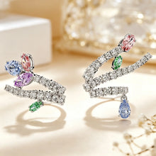 Load image into Gallery viewer, Silver Plated Cubic Zirconia Crystal Dragonfly Necklaces Earrings Bracelets Rings Bridal Wedding Jewelry for Women
