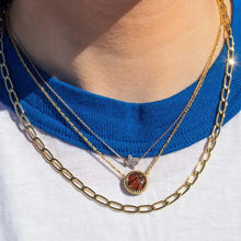 Load image into Gallery viewer, Orange Goldstone Basketball Pendant Necklace, Fashion Jewelry, Unique Gifts
