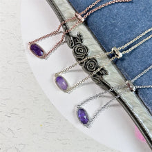 Load image into Gallery viewer, Amethyst Natural Crystal Adjustable Chain Bracelet for Women, Fashion Jewelry, Unique Gifts
