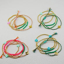 Load image into Gallery viewer, Boho Multilayer Beaded Bracelet Set Colorful Seed Bead Cross Charm Braided Tassel Adjustable Bracelets Bohemian Jewelry
