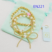 Cargar imagen en el visor de la galería, Bow KNOT Pearl Beaded Layered Bracelets, Fashion Jewelry Gift for Women Daily Layering
