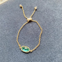 Load image into Gallery viewer, London Blue Clear Glass Gemstone Adjustable Chain Bracelet for Women, Fashion Jewelry
