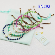 Load image into Gallery viewer, Boho Pearl &amp; Colorful Beaded Adjustable Cord Bracelet Set, Handmade Friendship Bracelets for Women
