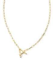 Cargar imagen en el visor de la galería, Gold Letter Initial A-Z Short Pendant Necklace in White Pearl, Fashion Jewelry, Unique Gifts
