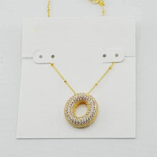 Cargar imagen en el visor de la galería, Gold Letter Initial A-Z Short Pendant Necklace, Cubic Zirconia Inlaid, Fashion Jewelry, Unique Gifts
