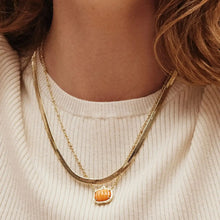 Load image into Gallery viewer, Halloween Orange Pumpkin Herringbone Double Strand Necklace for Women, Fashion Jewelry, Unique Gifts
