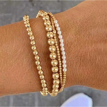 Carica l'immagine nel visualizzatore di Gallery, Everyday Bead&amp;Pearl Stack of 4 Bracelets, Fashion Jewelry Gift for Women Daily Layering
