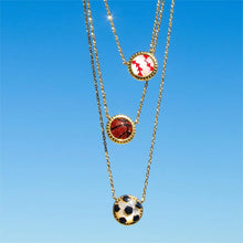 Load image into Gallery viewer, Baseball Short Pendant Necklace in Ivory Mother-of-Pearl, Fashion Jewelry, Unique Gifts
