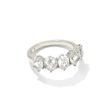 Load image into Gallery viewer, Sparkling Crystal Band Stackable Ring in White CZ, Wedding Band, Bridal Jewelry Gift For Women
