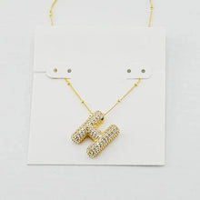 Cargar imagen en el visor de la galería, Gold Letter Initial A-Z Short Pendant Necklace, Cubic Zirconia Inlaid, Fashion Jewelry, Unique Gifts
