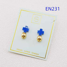 Load image into Gallery viewer, Colorful Cross with Round beads Stud Earrings for Women Birthday Gifts, Unique Gift
