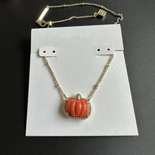 Charger l'image dans la galerie, Halloween Orange Small Pumpkin Spooky Mood Gemstone Pendant Necklace for Women, Fashion Jewelry, Unique Gifts
