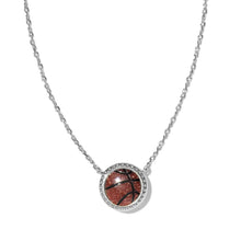 Load image into Gallery viewer, Orange Goldstone Basketball Pendant Necklace, Fashion Jewelry, Unique Gifts
