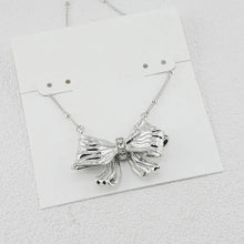 Load image into Gallery viewer, Elegant Bow Pendant Necklace for Women, with Cubic Zirconia, Fashion Jewelry Gift Idea
