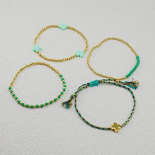 Load image into Gallery viewer, Boho Multilayer Beaded Bracelet Set Colorful Seed Bead Cross Charm Braided Tassel Adjustable Bracelets Bohemian Jewelry
