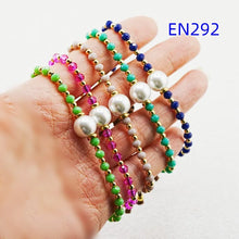 Load image into Gallery viewer, Boho Pearl &amp; Colorful Beaded Adjustable Cord Bracelet Set, Handmade Friendship Bracelets for Women
