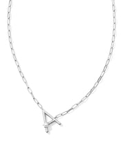 Load image into Gallery viewer, Silver Letter Initial A-Z Short Pendant Necklace in White Pearl, Fashion Jewelry, Unique Gifts
