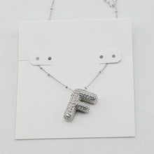 Lade das Bild in den Galerie-Viewer, Silver Letter Initial A-Z Short Pendant Necklace, Cubic Zirconia Inlaid, Fashion Jewelry, Unique Gifts
