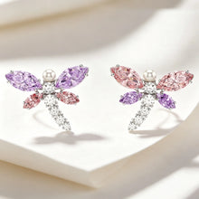 Load image into Gallery viewer, Silver Plated Cubic Zirconia Crystal Dragonfly Necklaces Earrings Bracelets Rings Bridal Wedding Jewelry for Women
