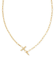 Cargar imagen en el visor de la galería, Gold Letter Initial A-Z Short Pendant Necklace in White Pearl, Fashion Jewelry, Unique Gifts
