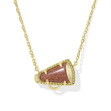 Load image into Gallery viewer, Cheer Megaphone Short Pendant Necklace in Mother-of-Pearl,Fashion Jewelry, Unique Gifts
