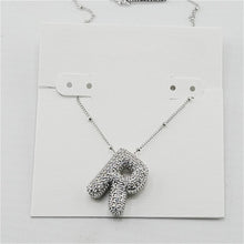 Lade das Bild in den Galerie-Viewer, Silver Letter Initial A-Z Short Pendant Necklace, Cubic Zirconia Inlaid, Fashion Jewelry, Unique Gifts
