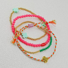 Load image into Gallery viewer, Boho Multilayer Beaded Bracelet Set Colorful Seed Bead Cross Charm Braided Tassel Adjustable Bracelets Bohemian Jewelry
