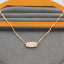 Load image into Gallery viewer, Geometric Rose Quartz Gemstone Pendant Necklace for Women, Fashion Jewelry, Unique Gifts
