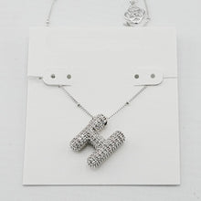 Lade das Bild in den Galerie-Viewer, Silver Letter Initial A-Z Short Pendant Necklace, Cubic Zirconia Inlaid, Fashion Jewelry, Unique Gifts
