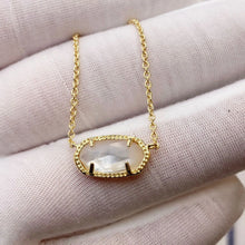 Load image into Gallery viewer, Geometric Rose Quartz Gemstone Pendant Necklace for Women, Fashion Jewelry, Unique Gifts
