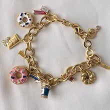 Load image into Gallery viewer, Enamel Coffee Breaak Donut Charm Bracelet, Sweet Dainty Jewelry Gift for Women
