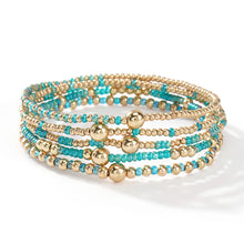 Carregar imagem no visualizador da galeria, Bohemian Beaded Bracelets Colorful Seed Bead Gold Ball Stackable Bracelet Set Women Summer Beach Elastic Jewelry Gift

