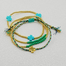 Load image into Gallery viewer, Boho Multilayer Beaded Bracelet Set Colorful Seed Bead Cross Charm Braided Tassel Adjustable Bracelets Bohemian Jewelry

