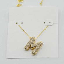Cargar imagen en el visor de la galería, Gold Letter Initial A-Z Short Pendant Necklace, Cubic Zirconia Inlaid, Fashion Jewelry, Unique Gifts
