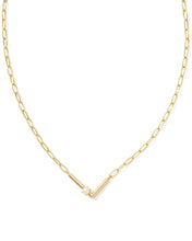 Cargar imagen en el visor de la galería, Gold Letter Initial A-Z Short Pendant Necklace in White Pearl, Fashion Jewelry, Unique Gifts
