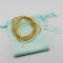 Carica l'immagine nel visualizzatore di Gallery, Everyday Bead&amp;Pearl Stack of 4 Bracelets, Fashion Jewelry Gift for Women Daily Layering
