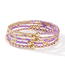 Carregar imagem no visualizador da galeria, Bohemian Beaded Bracelets Colorful Seed Bead Gold Ball Stackable Bracelet Set Women Summer Beach Elastic Jewelry Gift
