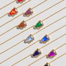 Load image into Gallery viewer, Cheer Megaphone Short Pendant Necklace in Mother-of-Pearl,Fashion Jewelry, Unique Gifts
