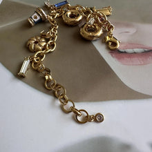 Load image into Gallery viewer, Enamel Coffee Breaak Donut Charm Bracelet, Sweet Dainty Jewelry Gift for Women
