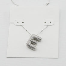 Lade das Bild in den Galerie-Viewer, Silver Letter Initial A-Z Short Pendant Necklace, Cubic Zirconia Inlaid, Fashion Jewelry, Unique Gifts
